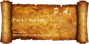 Parti Adrián névjegykártya